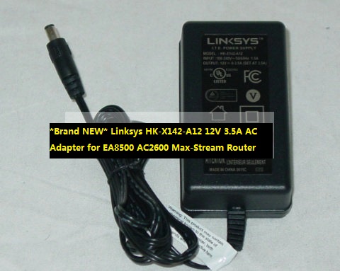 *Brand NEW* Linksys HK-X142-A12 12V 3.5A AC Adapter for EA8500 AC2600 Max-Stream Router